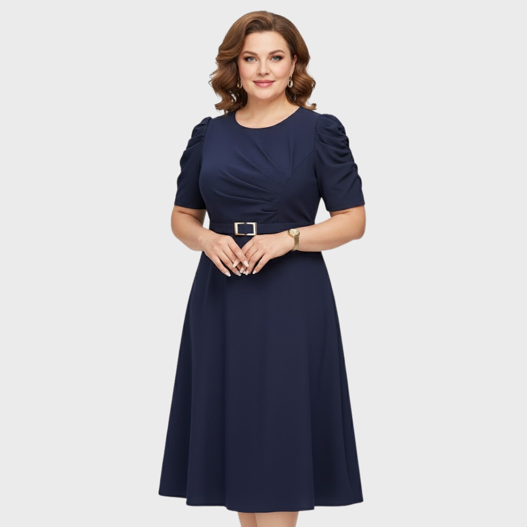 Harriet - Soft-Touch Ruched Midi Dress