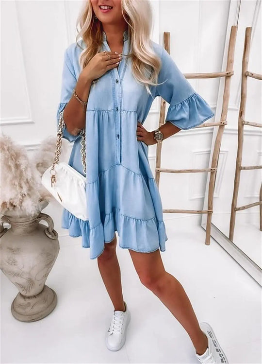 Jenny ™ | Ruffled Denim Dress