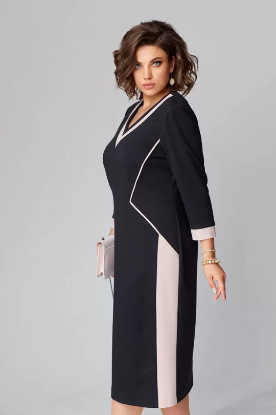 Fenna - Elegant V-Neck Midi Dress