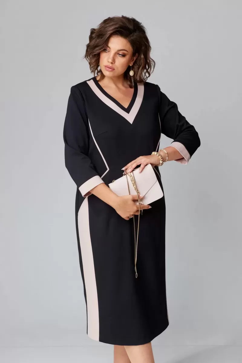 Fenna - Elegant V-Neck Midi Dress