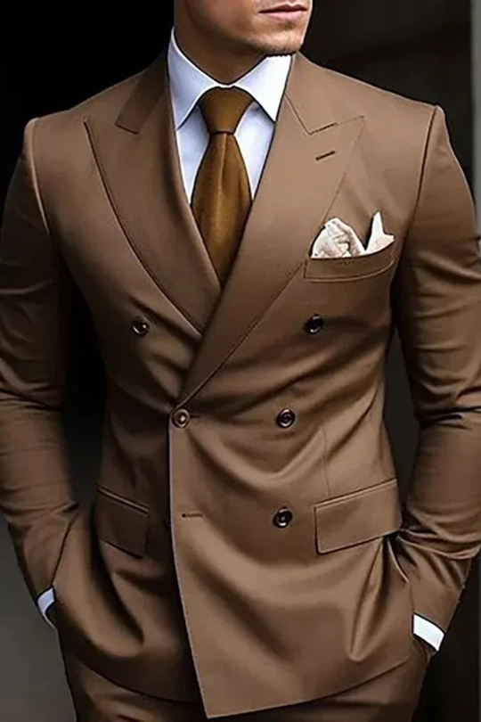 Men Double Breasted Wedding Guest Suit