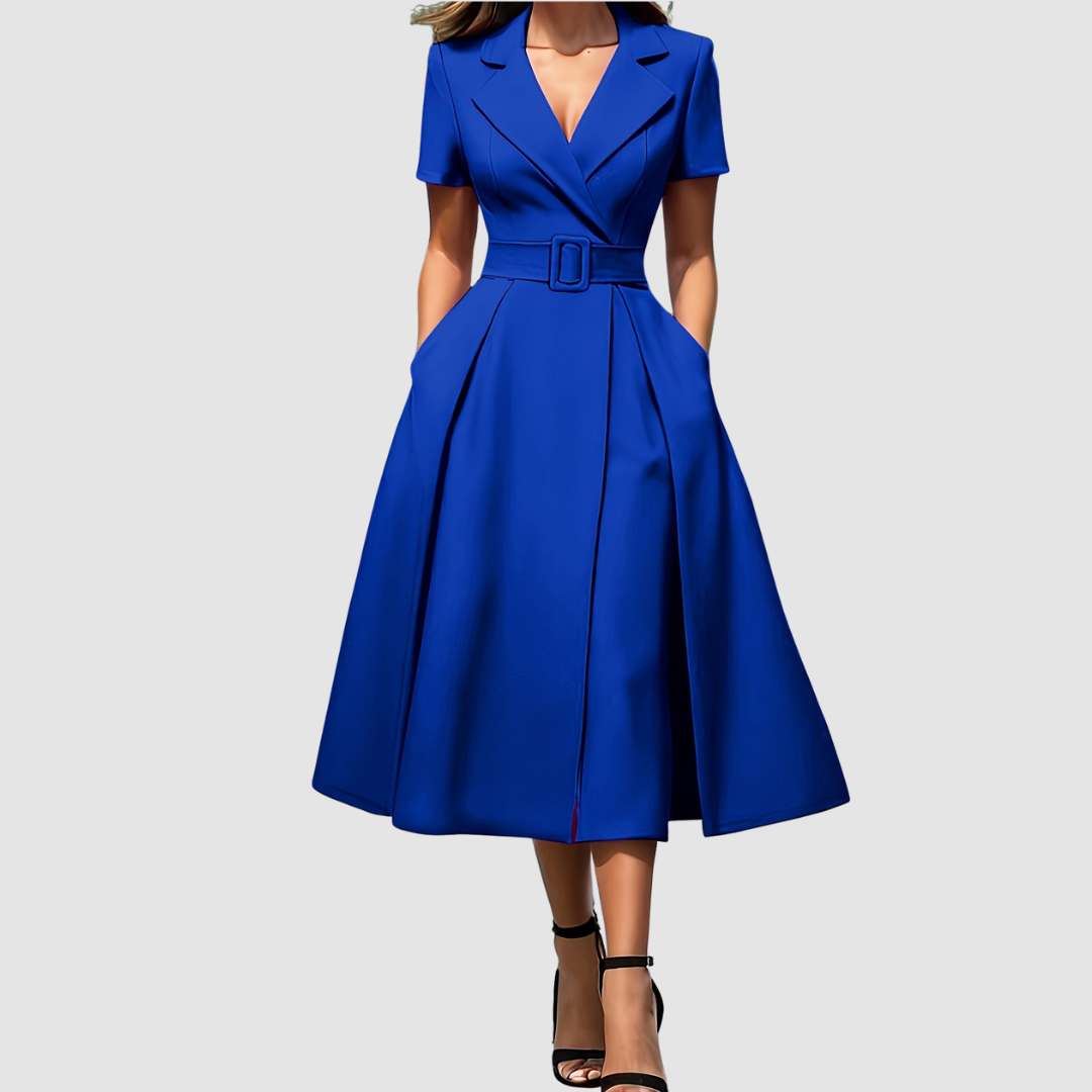 Celina - Elegant Black A-Line Dress