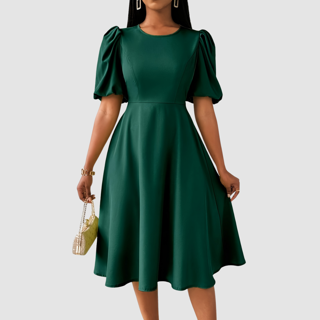 Clara - Refined Black Midi Dress