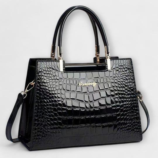Aralune -  Shiny crocodile print handbag