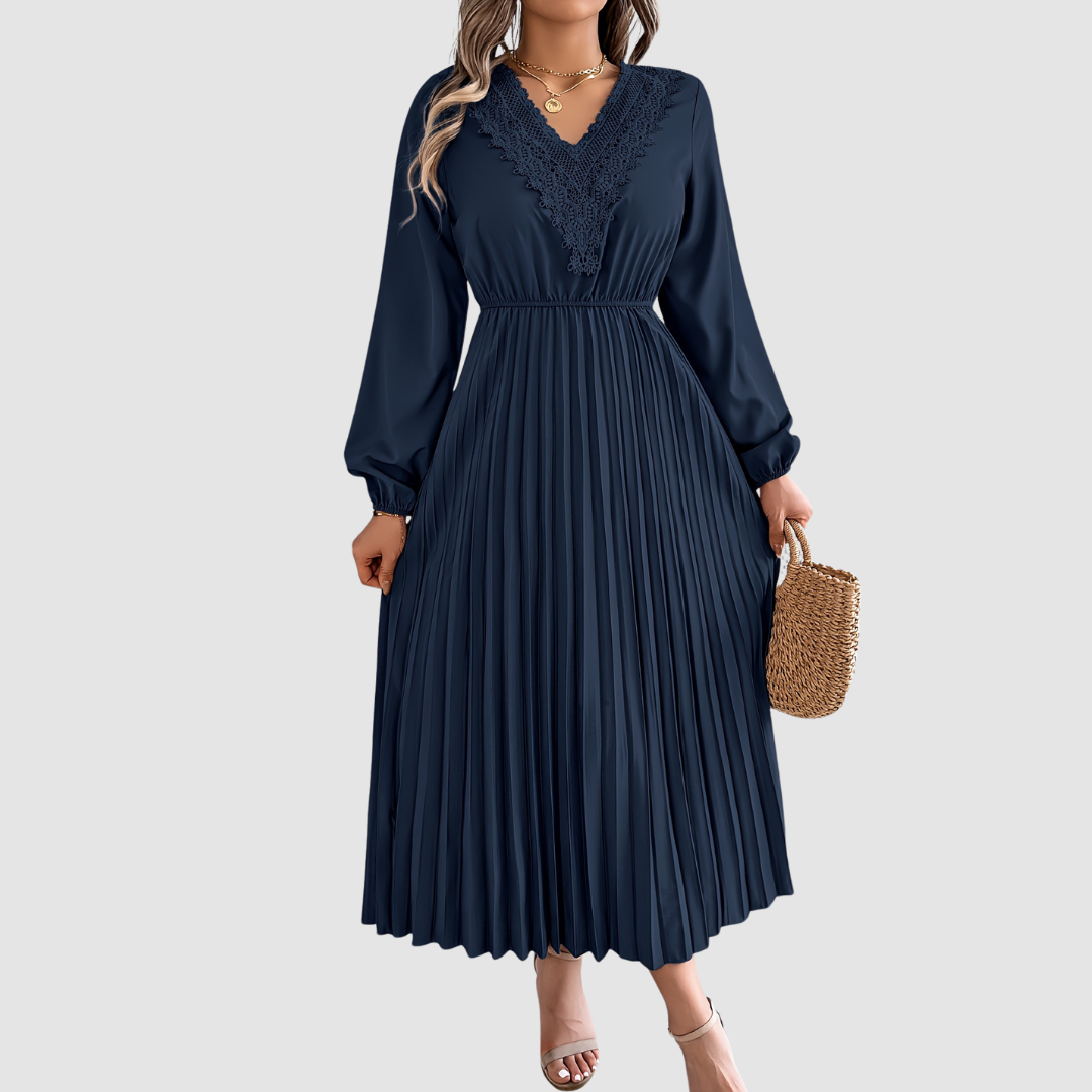 Rosalind - Lace V-Neck A-Line Dress