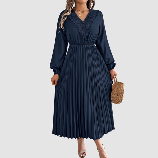 Rosalind - Lace V-Neck A-Line Dress