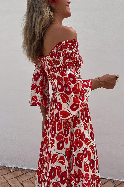 Ingrid™ | Off Shoulder Bell Sleeves Maxi Dress