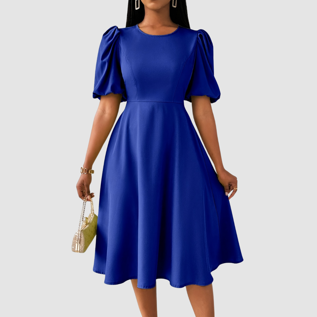 Clara - Refined Black Midi Dress