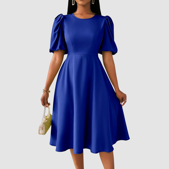 Clara - Refined Black Midi Dress