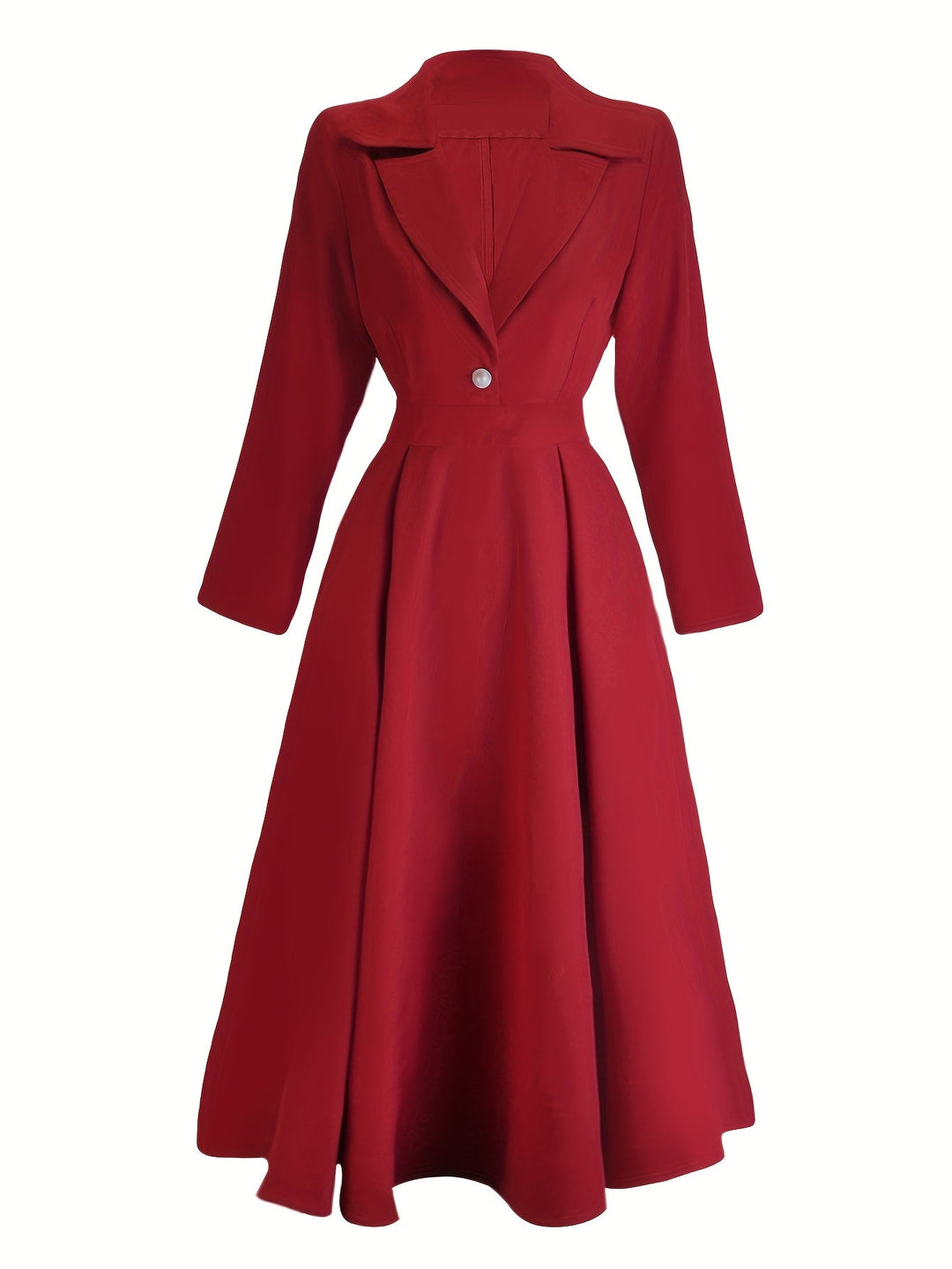 Rosalie - Buttoned Long-Sleeve Midi Dress
