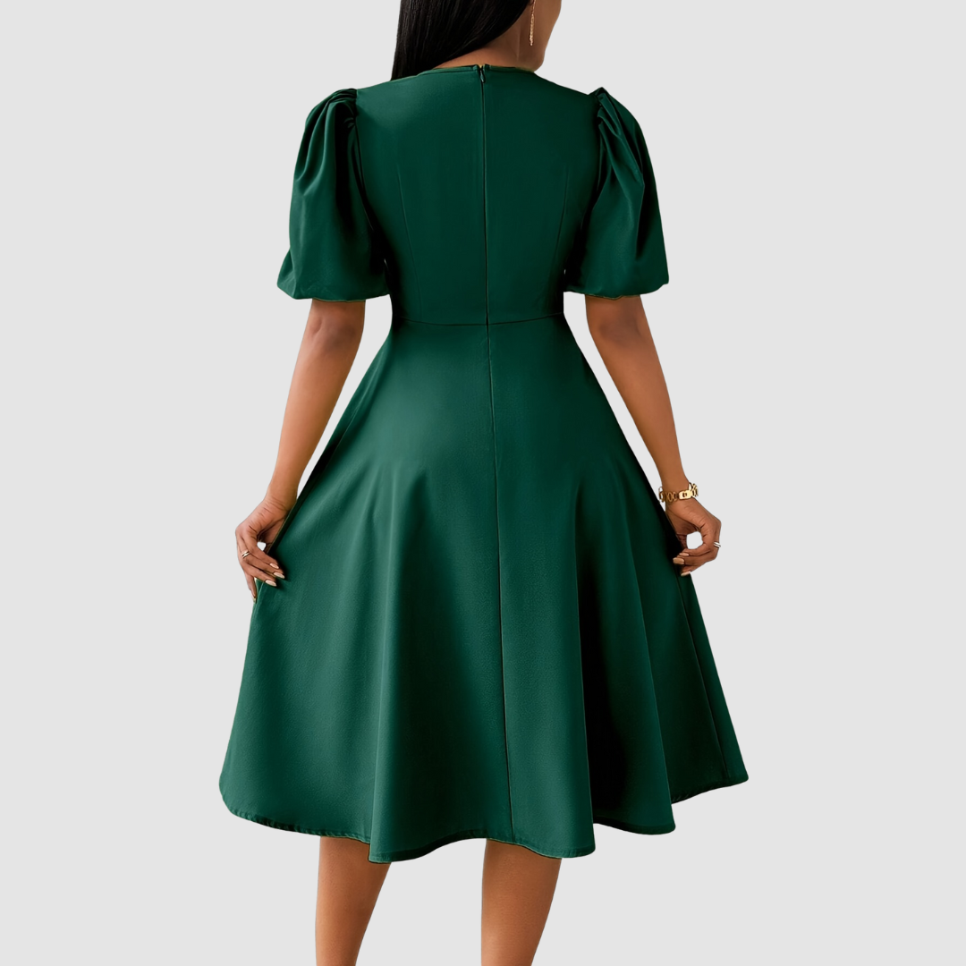 Clara - Refined Black Midi Dress