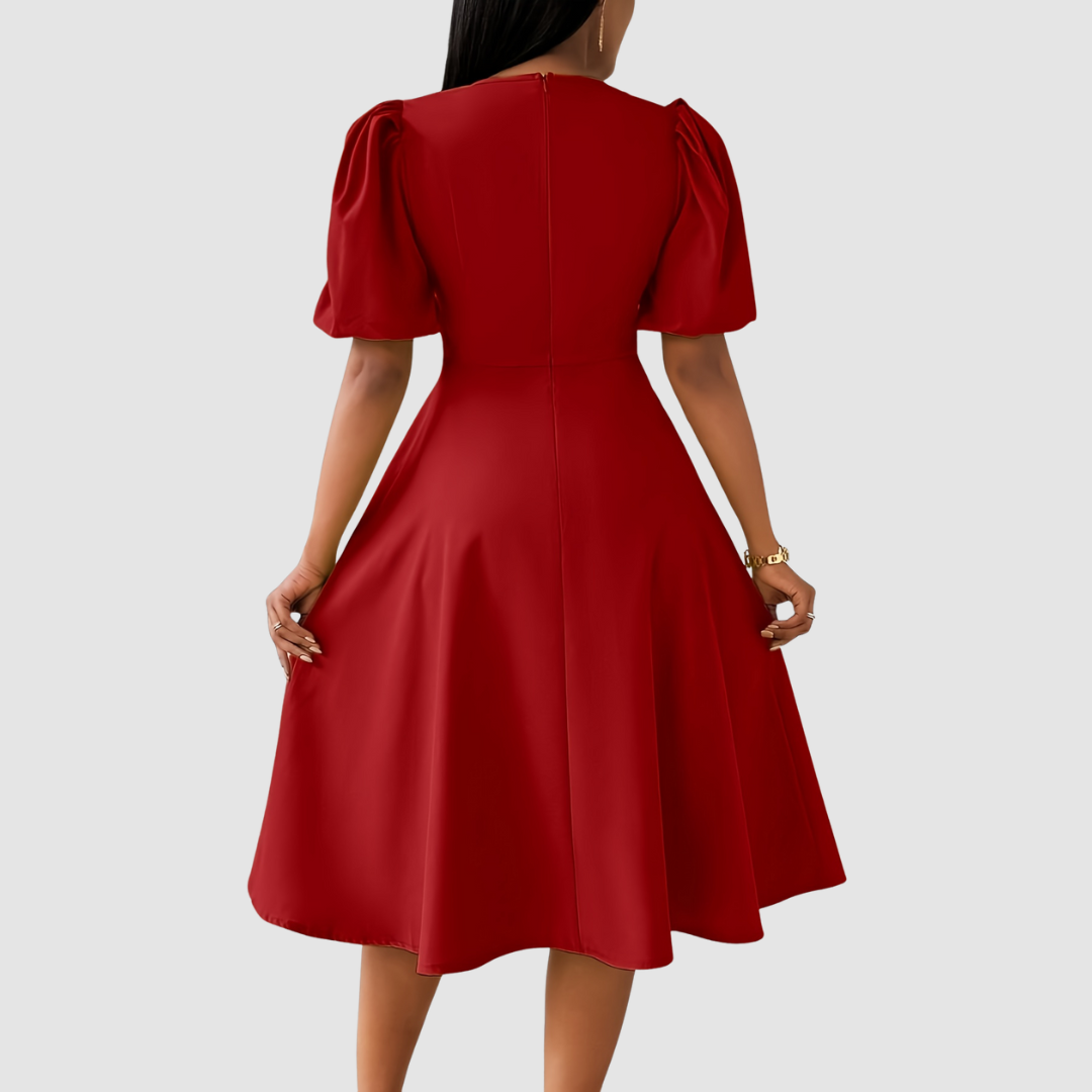 Clara - Refined Black Midi Dress