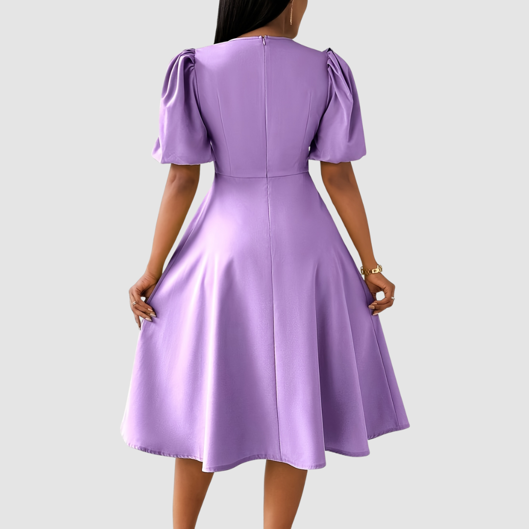 Clara - Refined Black Midi Dress