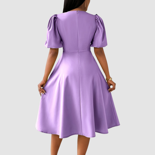 Clara - Refined Black Midi Dress