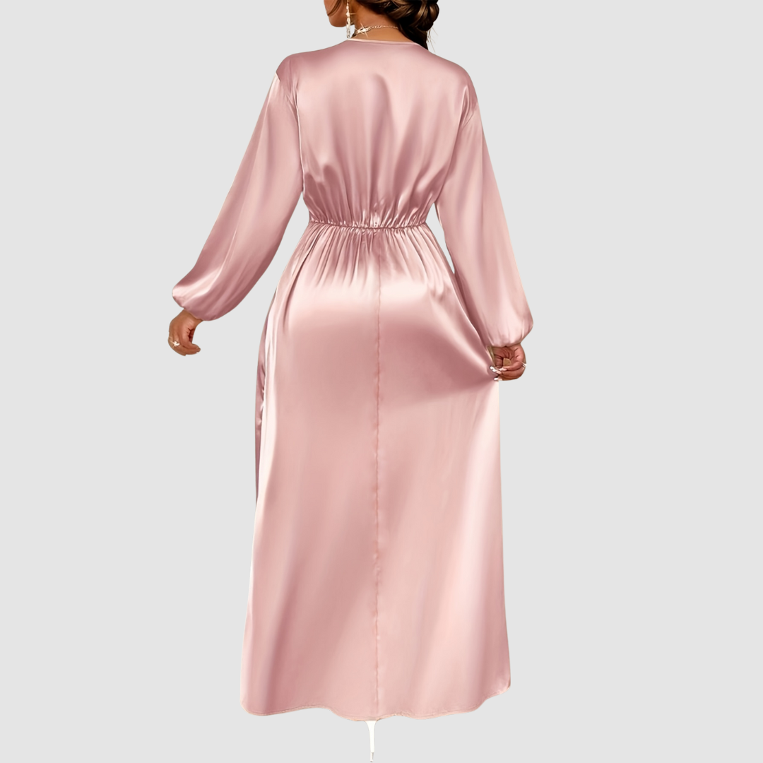 Eleanor - Pleated Satin Maxi Dress