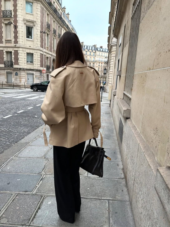 Women’s Short Belted Trench Coat with Waist Tie for Casual & Smart Wear