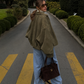 Women's Suede Oversized Bomber Jacket