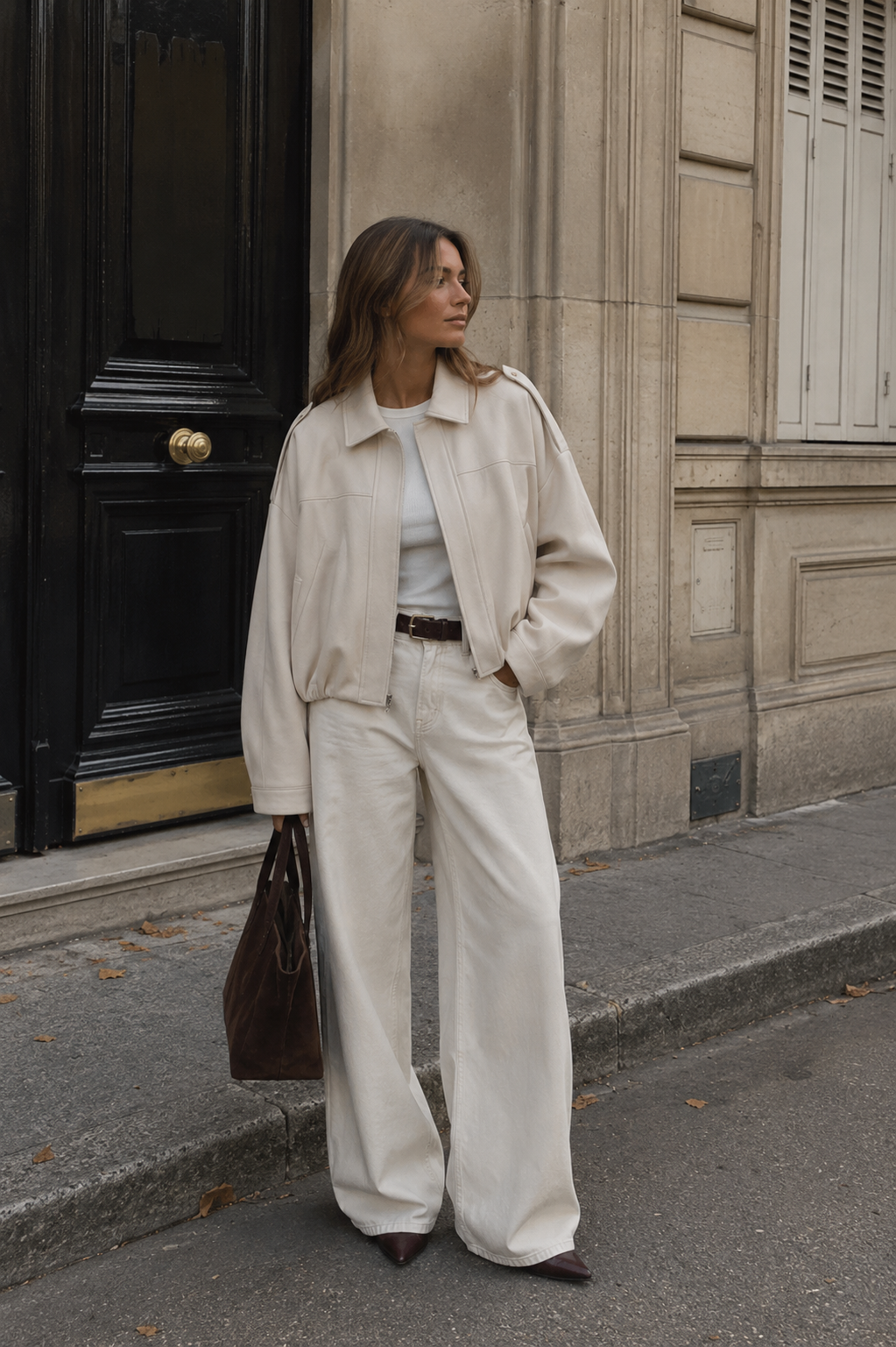 Women's Suede Oversized Bomber Jacket