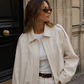 Women's Suede Oversized Bomber Jacket