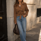 Women's Cropped Trench Jacket - Double Breasted Belted Coat
