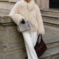 Women’s Fur Jacket with Fluffy Texture for Winter & Evening Wear