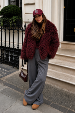 Women’s Fur Jacket with Fluffy Texture for Winter & Evening Wear