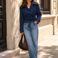 Women's Cropped Trench Jacket - Double Breasted Belted Coat
