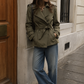 Women’s Belted Cropped Trench Coat with Long Sleeves for Casual & Smart Wear