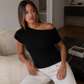 Women’s One-Shoulder Knit Top with Stretch Fabric