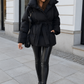 Women’s Belted Puffer Jacket with Front Zipper for Winter & Casual Wear