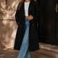 Women’s Double-Breasted Wool Blend Long Coat