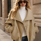 Women’s Double-Breasted Cropped Trench Coat with Heritage Detail for Autumn & Smart Casual Wear