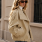 Women’s Double-Breasted Cropped Trench Coat with Heritage Detail for Autumn & Smart Casual Wear