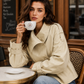 Women’s Double-Breasted Cropped Trench Coat with Heritage Detail for Autumn & Smart Casual Wear