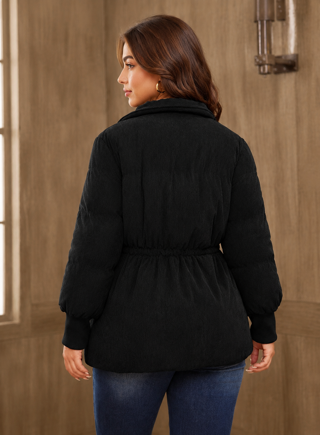 Women’s Lightweight Down Puffer Coat with Stand Collar for Winter & Everyday Wear