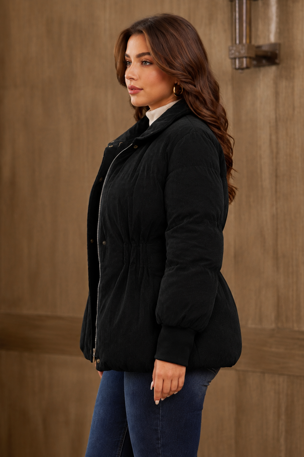 Women’s Lightweight Down Puffer Coat with Stand Collar for Winter & Everyday Wear