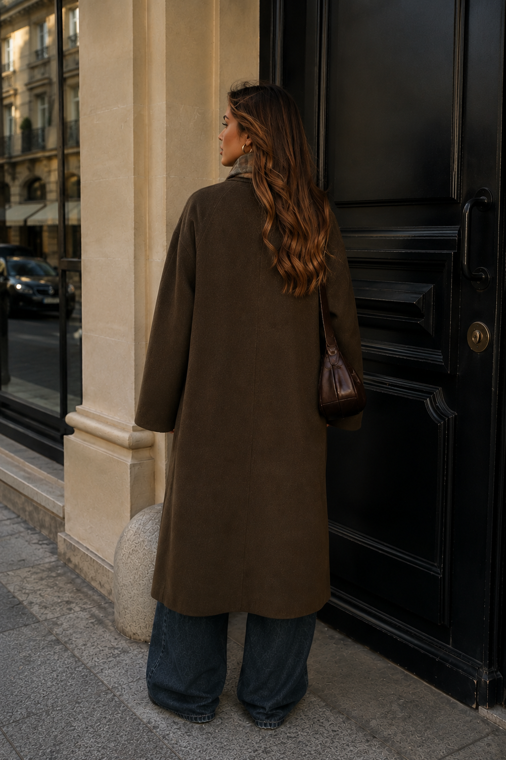Women’s Double-Breasted Wool Blend Long Coat