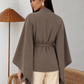 Women’s Stand Collar Batwing Sleeve Top with Relaxed Fit