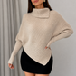 Women’s Asymmetrical Batwing High-Neck Knit Jumper