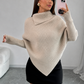 Women’s Asymmetrical Batwing High-Neck Knit Jumper