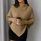 Women’s Asymmetrical Batwing High-Neck Knit Jumper