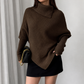 Women’s Asymmetrical Batwing High-Neck Knit Jumper