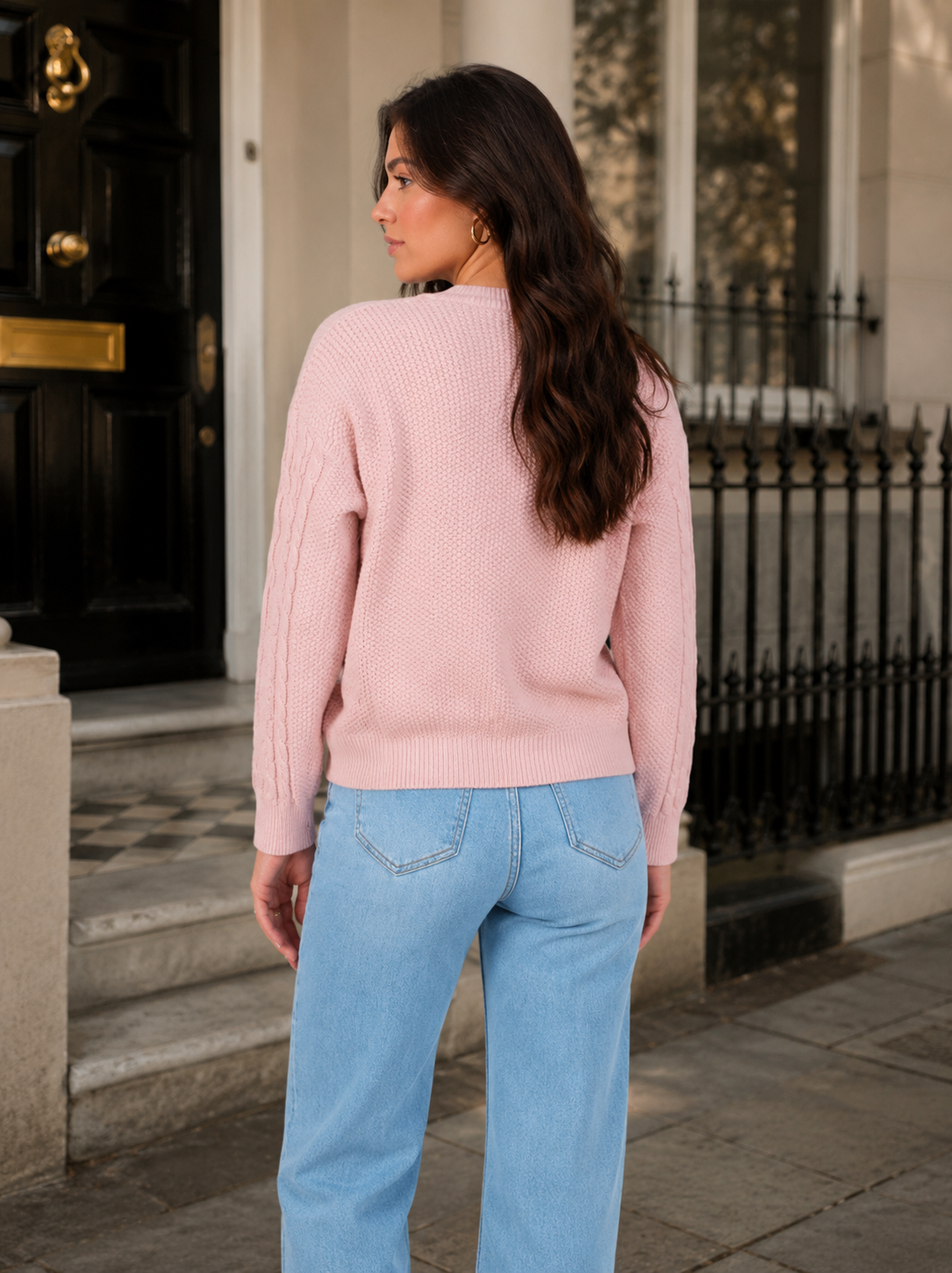 Women’s Cable Knit Bow Cardigan with Tie-Front Detail