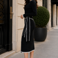 Women’s Draped Bodycon Knit Dress with Sculpted Fit