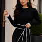 Women’s Draped Bodycon Knit Dress with Sculpted Fit