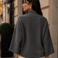 Women’s Dark Grey Semi-High Neck Knit Jumper with Bell Sleeves