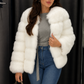 Women’s Cosy Faux Fur Jacket with Plush Finish for Winter & Evening Wear