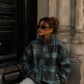 Women’s Panelled Plaid Zip-Up Jacket with Stand Collar for Casual & Everyday Wear