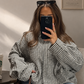 Women’s Oversized Plaid Cropped Bomber Jacket with Zip Front