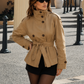 Women’s Short Belted Trench Coat with Waist Tie for Casual & Smart Wear